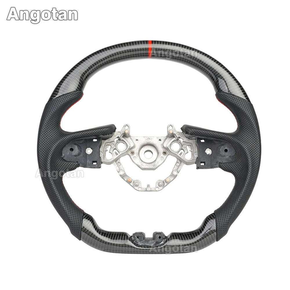 100% 3K Real Carbon Fiber Steering Wheel for Nissan GT-R GTR R35 (2007-2016 & 2017-2021) – Perforated Leather, Red Stitching