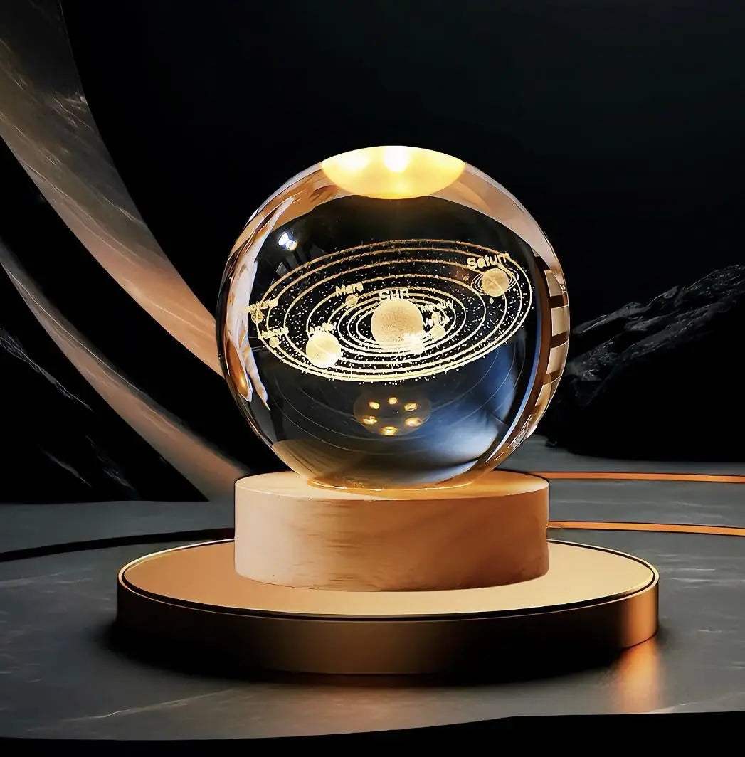 2025 NEW 3D Crystal Ball Light Carving Solar System Galaxy Valentine's Day Gift Birthday Gift LED Luminous Planet Night Lights