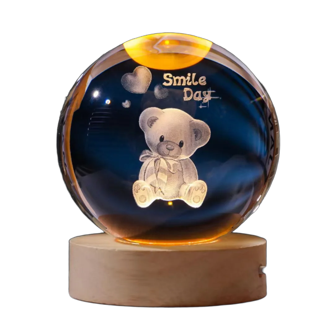 2025 NEW 3D Crystal Ball Light Carving Solar System Galaxy Valentine's Day Gift Birthday Gift LED Luminous Planet Night Lights