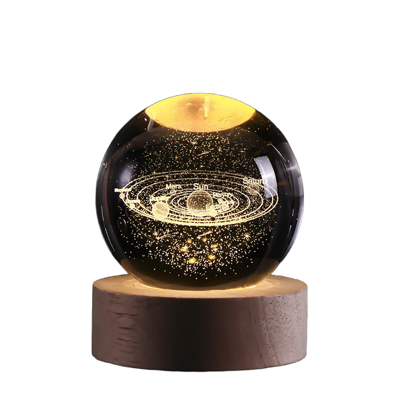2025 NEW 3D Crystal Ball Light Carving Solar System Galaxy Valentine's Day Gift Birthday Gift LED Luminous Planet Night Lights