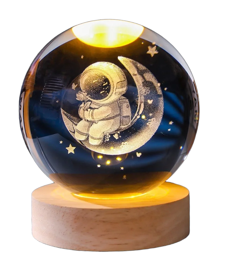 2025 NEW 3D Crystal Ball Light Carving Solar System Galaxy Valentine's Day Gift Birthday Gift LED Luminous Planet Night Lights