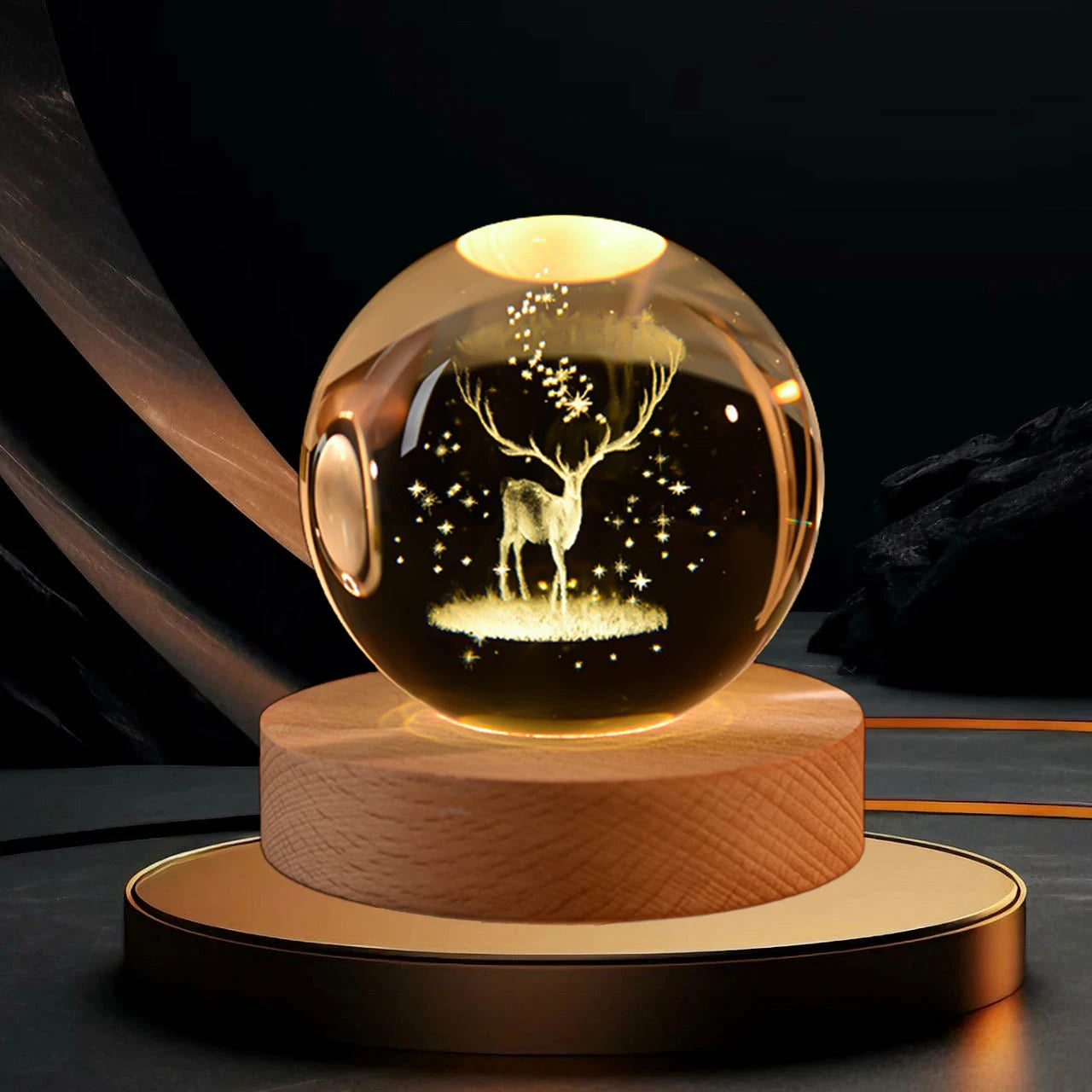 2025 NEW 3D Crystal Ball Light Carving Solar System Galaxy Valentine's Day Gift Birthday Gift LED Luminous Planet Night Lights