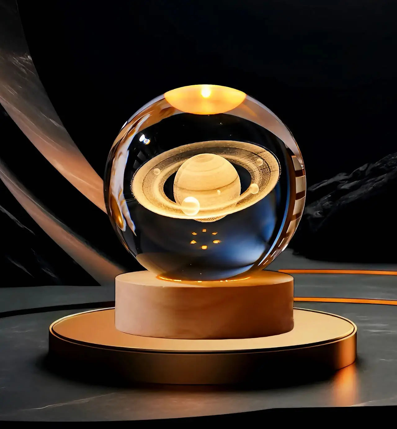2025 NEW 3D Crystal Ball Light Carving Solar System Galaxy Valentine's Day Gift Birthday Gift LED Luminous Planet Night Lights