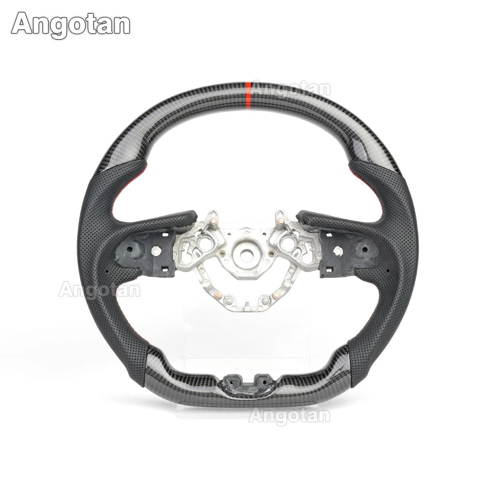 100% 3K Real Carbon Fiber Steering Wheel for Nissan GT-R GTR R35 (2007-2016 & 2017-2021) – Perforated Leather, Red Stitching