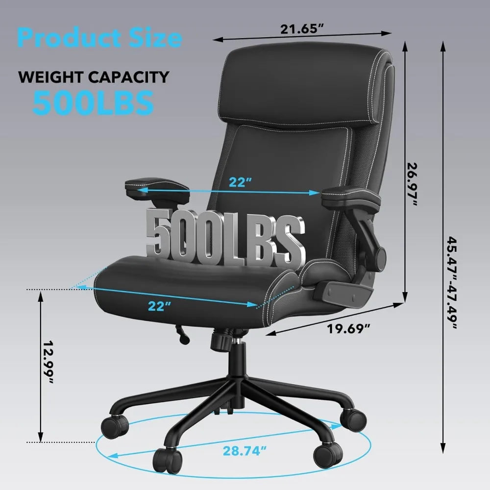 2Pack Executive Office Chair, Big and Tall Office Chair 500lbs for Heavy People Ergonomic High Back Leather Executive Office