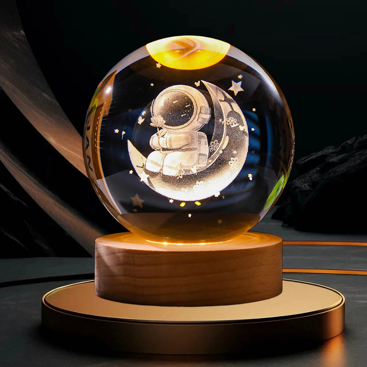2025 NEW 3D Crystal Ball Light Carving Solar System Galaxy Valentine's Day Gift Birthday Gift LED Luminous Planet Night Lights