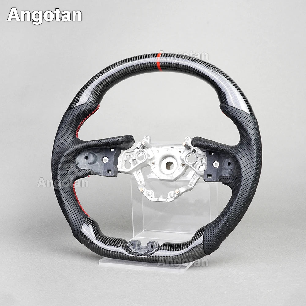 100% 3K Real Carbon Fiber Steering Wheel for Nissan GT-R GTR R35 (2007-2016 & 2017-2021) – Perforated Leather, Red Stitching