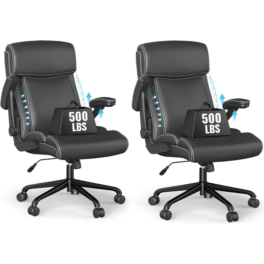 2Pack Executive Office Chair, Big and Tall Office Chair 500lbs for Heavy People Ergonomic High Back Leather Executive Office
