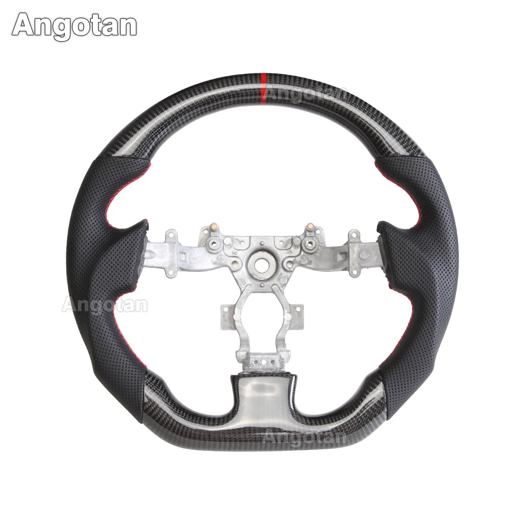 100% 3K Real Carbon Fiber Steering Wheel for Nissan GT-R GTR R35 (2007-2016 & 2017-2021) – Perforated Leather, Red Stitching