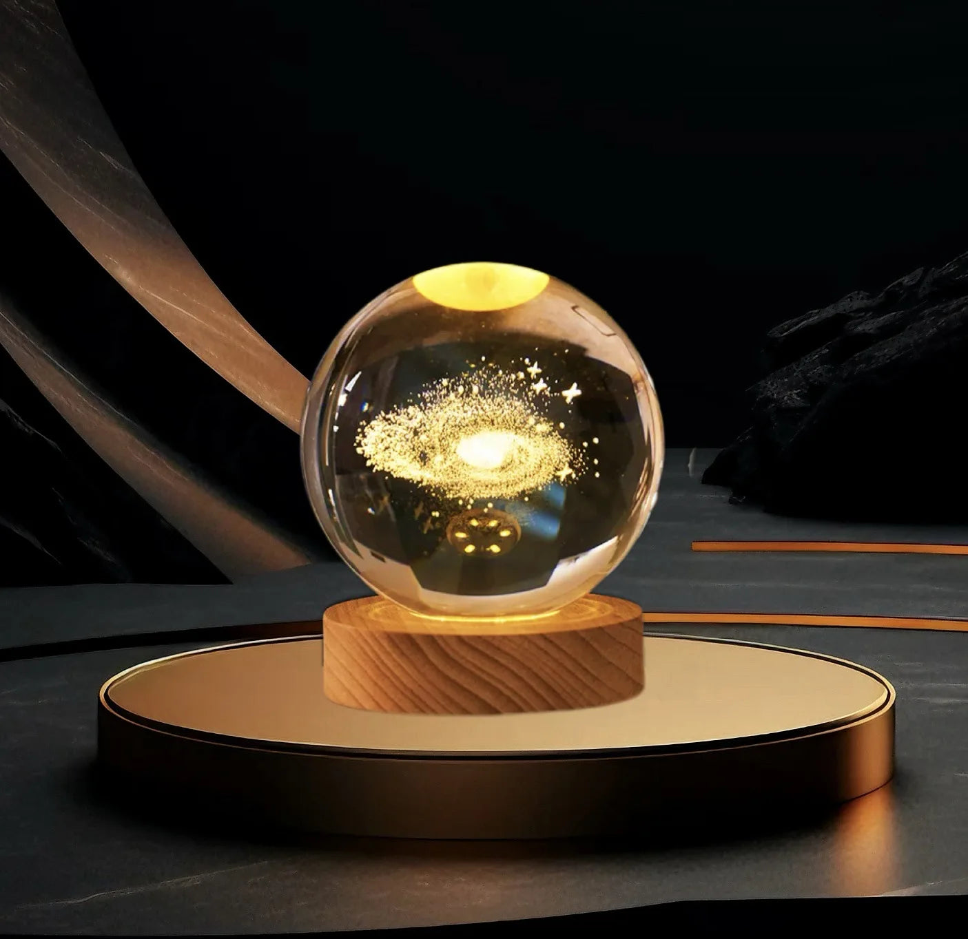 2025 NEW 3D Crystal Ball Light Carving Solar System Galaxy Valentine's Day Gift Birthday Gift LED Luminous Planet Night Lights